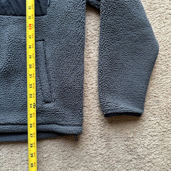 Hollister Sweater Mens Medium Full Zip Mock Neck High Pile Fleece Grey - Picture 10 of 12